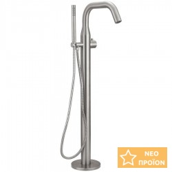 Μπαταρία μπανιέρας επιδαπέδια κομπλέ AISI316L από inox, χρώμα: Χρωμέ επιφάνεια: Βουρτσισμένη Επιδαπέδιες