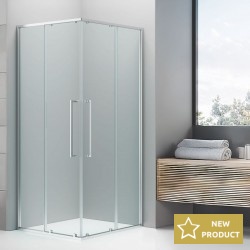 Shower enclosure Square 100x100x200 6mm sliding Clean Glass surface: Glossy, color: Chrome Square