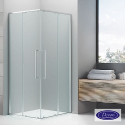 Καμπίνα ντουζιέρας τετράγωνη 100x100x200 6mm συρόμενη Clean Glass επιφάνεια: Γυαλιστερή, χρώμα: Χρωμέ Τετράγωνες