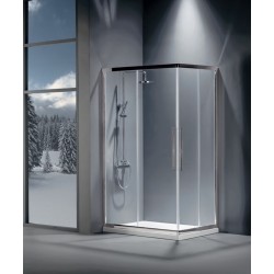 Shower enclosure Rectangle 120x80x200 6mm sliding Clean Glass surface: Glossy, color: Chrome Rectangular