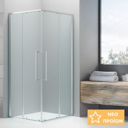 Καμπίνα ντουζιέρας τετράγωνη 80x80x20 6mm συρόμενη Clean Glass επιφάνεια: Γυαλιστερή, χρώμα: Χρωμέ Τετράγωνες