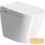 Σετ Λεκάνη επιδαπέδια ΥΠ (υψηλής πίεσης) + Κάλυμμα 59cm επιφάνεια: Γυαλιστερή, χρώμα: Λευκό Επιδαπέδιες με ντους