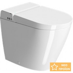 Σετ Λεκάνη επιδαπέδια ΥΠ (υψηλής πίεσης) + Κάλυμμα 59cm επιφάνεια: Γυαλιστερή, χρώμα: Λευκό Επιδαπέδιες με ντους