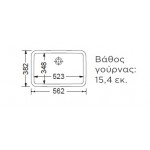 Νιπτήρας υποκαθήμενος 50,5x32 από πορσελάνη (56x37,5) με υπερχείλιση, χρώμα: Λευκό επιφάνεια: Γυαλιστερή Υποκαθήμενοι