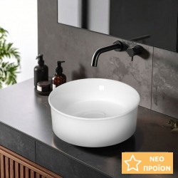 Νιπτήρας ελευθέρας τοποθέτησης 36x36x13 από πορσελάνη χωρίς οπή  χωρίς υπερχείλιση, χρώμα: Λευκό επιφάνεια: Γυαλιστερή Ελευθέρας τοποθέτησης