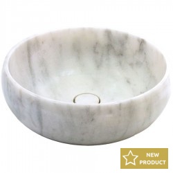 Washbasin Free standing 42x42x14 material: Marble Without hole Without overflow, color: White/Grey surface: Matt Free standing