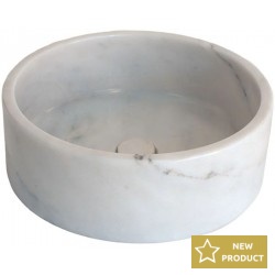 Washbasin Free standing 42x42x14 material: Marble Without hole Without overflow, color: White/Grey surface: Matt Free standing