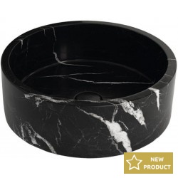 Washbasin Free standing 42x42x14 material: Marble Without hole Without overflow, color: Black surface: Glossy Free standing