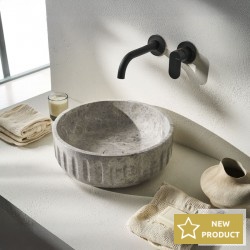 Washbasin Free standing 39x39x14 material: Marble Without hole Without overflow, color: Grey surface: Glossy Free standing