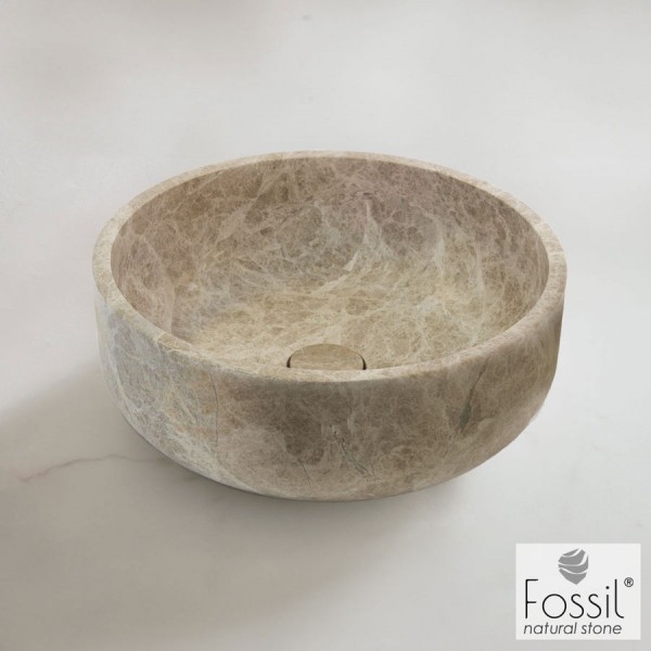Washbasin Free standing 39x39x14 material: Marble Without hole Without overflow, color: Beige surface: Matt Free standing