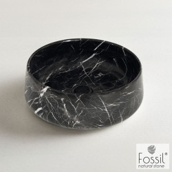 Washbasin Free standing 42x42x14 material: Marble Without hole Without overflow, color: Black surface: Glossy Free standing