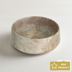Washbasin Free standing 42x42x14 material: Marble Without hole Without overflow, color: Beige surface: Matt Free standing
