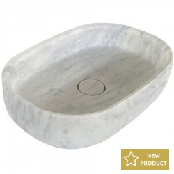 Washbasin Free standing 55x38x14 material: Marble Without hole Without overflow, color: White/Grey surface: Matt Free standing