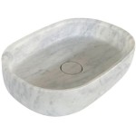 Washbasin Free standing 55x38x14 material: Marble Without hole Without overflow, color: White/Grey surface: Matt Free standing Washbasin Free standing 55x38x14 material: Marble Without hole Without overflow, color: White/Grey surface: Matt Free standing