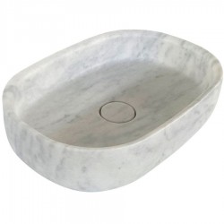 Washbasin Free standing 55x38x14 material: Marble Without hole Without overflow, color: White/Grey surface: Matt Free standing