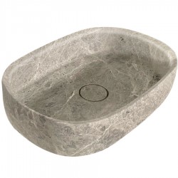 Washbasin Free standing 55x38x14 material: Marble Without hole Without overflow, color: Grey surface: Matt Free standing