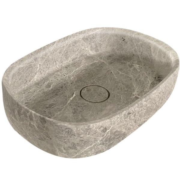 Washbasin Free standing 55x38x14 material: Marble Without hole Without overflow, color: Grey surface: Matt Washbasin Free standing 55x38x14 material: Marble Without hole Without overflow, color: Grey surface: Matt Free standing