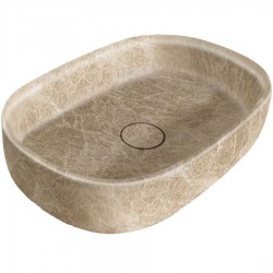 Washbasin Free standing 55x38x14 material: Marble Without hole Without overflow, color: Beige surface: Matt Free standing
