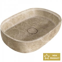Washbasin Free standing 55x38x14 material: Marble Without hole Without overflow, color: Beige surface: Matt Free standing