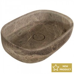 Washbasin Free standing 55x38x14 material: Marble Without hole Without overflow Emperador Dark, color: Brown surface: Matt Free standing
