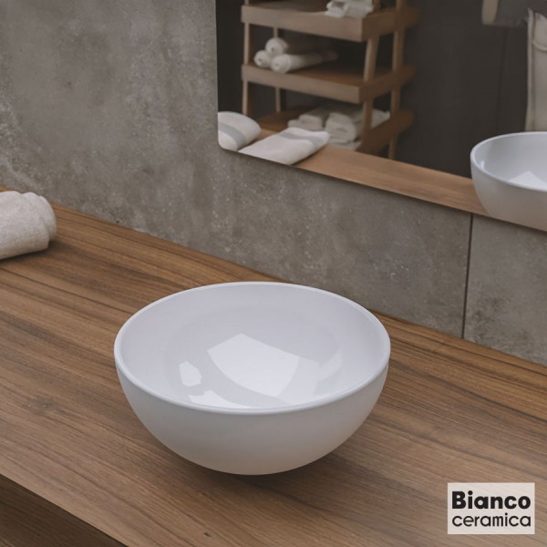 Washbasin Free standing 26x26x12 material: Porcelain Without hole Without overflow, color: White surface: Glossy Washbasin Free standing 26x26x12 material: Porcelain Without hole Without overflow, color: White surface: Glossy