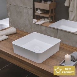 Washbasin Free standing 38,5x38,5x11,5 material: Porcelain Without hole Without overflow, color: White surface: Glossy Free standing