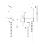 Bidet system external part Mixing material: Brass, color: Gold surface: Brushed Wall-mounted bidet hand shower systems