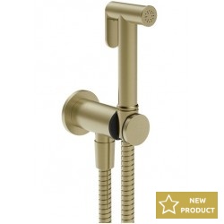 Bidet system external part Mixing material: Brass, color: Gold surface: Brushed Wall-mounted bidet hand shower systems