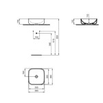 Washbasin Free standing 38x38x13 material: Porcelain Without hole Without overflow, color: White surface: Glossy Free standing