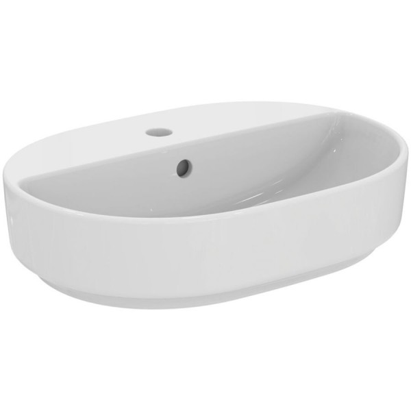 Washbasin Free standing 55x40x13 material: Porcelain With one hole With overflow, color: White surface: Glossy Free standing Washbasin Free standing 55x40x13 material: Porcelain With one hole With overflow, color: White surface: Glossy Free standing