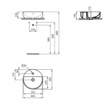 Νιπτήρας ελευθέρας τοποθέτησης 40x40x13 από πορσελάνη με μία οπή με υπερχείλιση, χρώμα: Λευκό επιφάνεια: Γυαλιστερή Ελευθέρας τοποθέτησης
