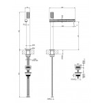 Wash basin tap Deck-mounted for free-standing washbasin material: Brass mixer With push-open waste set Υ36,2cm, Finox Brushed Nickel, color: Chrome surface: Brushed Deck-mounted