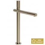 Wash basin tap Deck-mounted for free-standing washbasin material: Brass mixer With push-open waste set Υ36,2cm, Finox Brushed Nickel, color: Chrome surface: Brushed Deck-mounted
