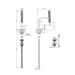 Wash basin tap Deck-mounted L size material: Brass mixer With push-open waste set, color: Chrome surface: Brushed Deck-mounted Wash basin tap Deck-mounted L size material: Brass mixer With push-open waste set, color: Chrome surface: Brushed Deck-mounted