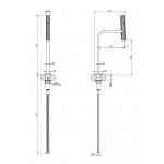 Wash basin tap Deck-mounted for free-standing washbasin material: Brass mixer Without waste, color: Chrome surface: Brushed Deck-mounted