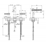 Wash basin tap Deck-mounted dual-level material: Brass Without waste Μ size, color: Chrome surface: Brushed Deck-mounted