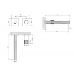 Wash basin tap Wall-mounted - external part 2 holes mixer Without waste, color: Chrome 21cm material: Brass surface: Brushed Wall-mounted - external part