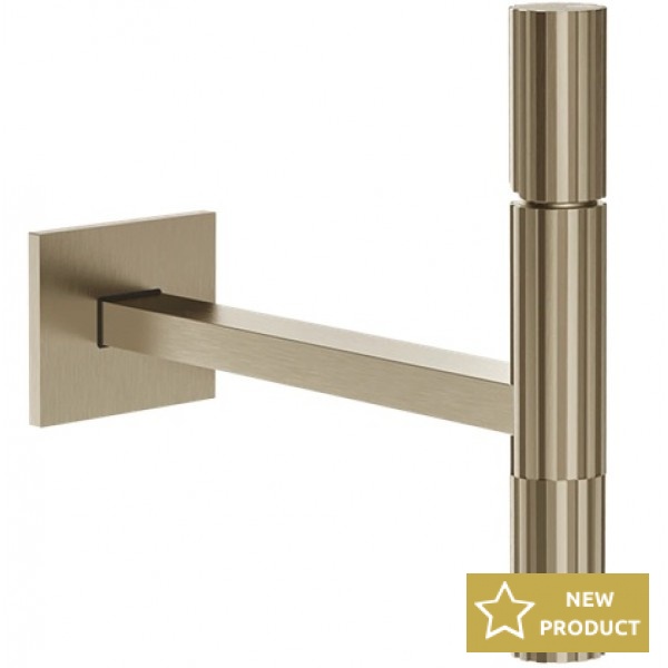 Wash basin tap Wall-mounted - external part 1 hole mixer Without waste, color: Chrome 21cm material: Brass surface: Brushed Wall-mounted - external part