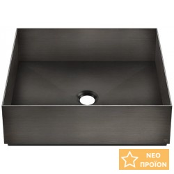 Νιπτήρας ελευθέρας τοποθέτησης 40x40x12,5 από inox χωρίς οπή  χωρίς υπερχείλιση Black Metal Brushed PVD, χρώμα: Μαύρο επιφάνεια: Βουρτσισμένη Ελευθέρας τοποθέτησης