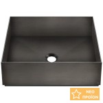 Νιπτήρας ελευθέρας τοποθέτησης 40x40x12,5 από inox χωρίς οπή  χωρίς υπερχείλιση Black Metal Brushed PVD, χρώμα: Μαύρο επιφάνεια: Βουρτσισμένη Ελευθέρας τοποθέτησης