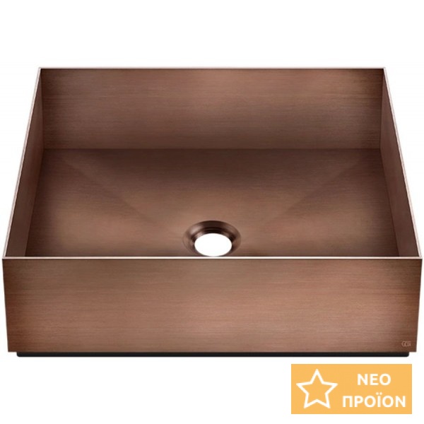 Νιπτήρας ελευθέρας τοποθέτησης 40x40x12,5 από inox χωρίς οπή χωρίς υπερχείλιση Copper Brushed PVD, χρώμα: Μπρονζέ επιφάνεια: Βουρτσισμένη Ελευθέρας τοποθέτησης Νιπτήρας ελευθέρας τοποθέτησης 40x40x12,5 από inox χωρίς οπή χωρίς υπερχείλιση Copper Brushed PVD, χρώμα: Μπρονζέ επιφάνεια: Βουρτσισμένη Ελευθέρας τοποθέτησης