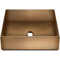 Washbasin Free standing 40x40x12,5 material: Inox Without hole Without overflow, color: Bronze surface: Brushed Free standing
