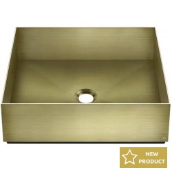 Washbasin Free standing 40x40x12,5 material: Inox Without hole Without overflow, color: Gold surface: Brushed Free standing