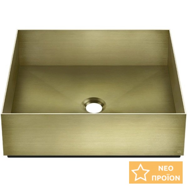 Νιπτήρας ελευθέρας τοποθέτησης 40x40x12,5 από inox χωρίς οπή χωρίς υπερχείλιση Brass Brushed PVD, χρώμα: Χρυσό επιφάνεια: Βουρτσισμένη Ελευθέρας τοποθέτησης Νιπτήρας ελευθέρας τοποθέτησης 40x40x12,5 από inox χωρίς οπή χωρίς υπερχείλιση Brass Brushed PVD, χρώμα: Χρυσό επιφάνεια: Βουρτσισμένη Ελευθέρας τοποθέτησης