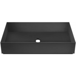 Washbasin Free standing 60x35x12,5 material: Inox Without hole Without overflow Matte Black, color: Black surface: Matt Free standing