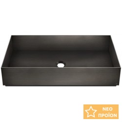 Νιπτήρας ελευθέρας τοποθέτησης 60x35x12,5 από inox χωρίς οπή  χωρίς υπερχείλιση Metal Black Brushed PVD, χρώμα: Μαύρο επιφάνεια: Βουρτσισμένη Ελευθέρας τοποθέτησης