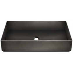 Washbasin Free standing 60x35x12,5 material: Inox Without hole Without overflow, color: Black surface: Brushed Free standing