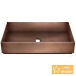 Νιπτήρας ελευθέρας τοποθέτησης 60x35x12,5 από inox χωρίς οπή  χωρίς υπερχείλιση Copper Brushed PVD, χρώμα: Μπρονζέ επιφάνεια: Βουρτσισμένη Ελευθέρας τοποθέτησης