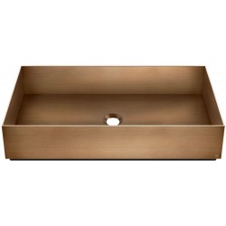 Νιπτήρας ελευθέρας τοποθέτησης 60x35x12,5 από inox χωρίς οπή  χωρίς υπερχείλιση Warm Bronze Brushed PVD, χρώμα: Μπρονζέ επιφάνεια: Βουρτσισμένη Ελευθέρας τοποθέτησης