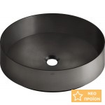 Νιπτήρας ελευθέρας τοποθέτησης 40x40x12,5 από inox χωρίς οπή  χωρίς υπερχείλιση Black Metal Brushed PVD, χρώμα: Μαύρο επιφάνεια: Βουρτσισμένη Ελευθέρας τοποθέτησης